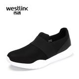 Westlink西遇2016春季新款 运动透气懒人网布鞋轻便套脚休闲男鞋