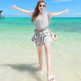 旅行度假系列 波西米亚休闲两件套 显瘦海边雪纺套装沙滩裙裤短裤
