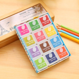包邮12色儿童印泥套装彩色海绵小印台 DIY手指画创意印章伴侣盒装