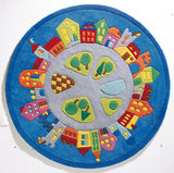 现货德国正品HABA哈巴2935儿童房腈纶块毯 地毯城市 超厚游戏毯