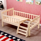 可定制儿童床简单带护栏松木床侧梯男孩女孩床单人床实木小孩床