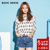 Basic House/百家好夏季新品韩版休闲印花衬衫HPWS325G