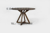 北欧实木家具 简约圆形餐桌设计师餐桌个性定制原木咖啡桌洽谈桌