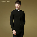 ROGOR MAN2016春季新款针织衫开衫 男士毛衣韩版纯色修身长款外套