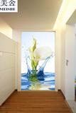 3D立体大型壁画丝绸布 马蹄莲走廊玄关壁纸客厅背景墙纸壁纸墙布