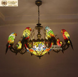 彩色玻璃蒂凡尼复古鹦鹉吊灯 客厅餐厅卧室 咖啡厅酒吧会所别墅灯