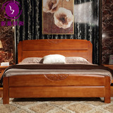 全实木床 1.2/1.5/1.8米 纯橡木床 中式简约现代 储物高箱床 双人