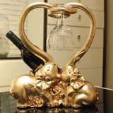 创意欧式大象树脂摆件结婚礼物家居装饰品酒柜红酒架葡萄酒瓶架子