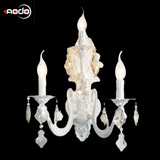 奥多 珍珠白色铝合金水晶壁灯 北欧宜家风格 3头三头壁灯 大壁灯
