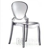 魔鬼椅 升级版无扶手精灵椅 加宽版透明椅子欧式塑料餐厅椅