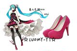 ◆LUOMY_YT◆现货cosplay 第七龙神2020 红miku 高跟鞋 初音未来