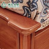 林氏木业美式乡村布艺床1.8米欧式古典软靠双人床小户型家具BF5A