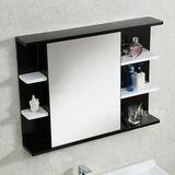 新款简约卫生间实木镜柜洗手间镜子带置物架柜浴室镜箱壁挂储物柜