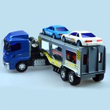 惯性工程车特大号双层运输车轿运车拖车挂车儿童玩具汽车模型