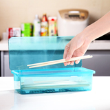 日式塑料筷子笼筷子盒 带盖沥水筷盒 创意餐具筷子勺子收纳盒子