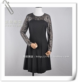 特价专柜正品雅莹秋冬款时尚高级系列黑色连衣裙G12IB4064A