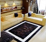 设计师推荐 奢华奶牛皮地毯 客厅卧室茶几地毯 皮草地毯(定做）