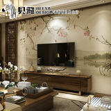 贝雅玉兰新中式现代简约电视沙发卧室餐厅背景无缝壁纸壁画墙布