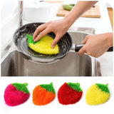 居家家 厨房草莓造型洗碗巾清洁巾 强力去污吸水清洁抹布洗碗布