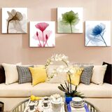 客厅抽象装饰画现代沙发背景墙画卧室床头挂画餐厅透明花壁画单幅
