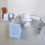 嘉宝创意强力吸盘浴室卫生间多功能置物架 电吹风机架子毛巾挂架