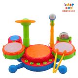 热卖儿童爵士鼓宝宝架子鼓玩具 趣味敲击音乐益智玩具带麦克风