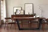北欧创意桌脚桌子复古实木铁艺餐桌椅子组合防锈铁艺会议桌咖啡桌