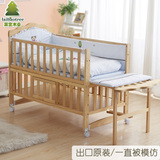 档环保新生儿白色婴儿床实木多功能加大尺寸可加长变儿童床摇床高