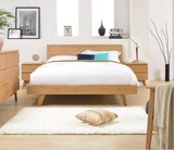 2015新款环保原木傢俱批发北美日式进口白橡木双人实木床简约现代