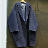2015新款韩版呢大衣中长款冬宽松显瘦茧型百搭毛呢外套羊绒女加厚