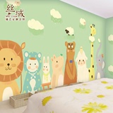 卡通墙纸壁纸 儿童房卧室墙纸 幼儿园背景墙壁纸萌羊定制大型壁画