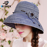 mrduck2016新款韩版防晒帽子女夏季遮阳帽牛仔折叠防紫外线太阳帽