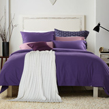 素色四件套纯棉加厚1.5m床床上用品纯色床单被套1.8冬季磨毛2.0米