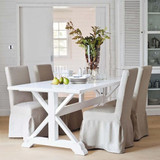 北欧复古实木餐桌小户型餐桌实木折叠桌做旧办公桌会议桌白色餐桌