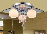 现代LED客厅水晶吸顶灯圆形卧室时尚个性餐厅灯具饰灯泡特价