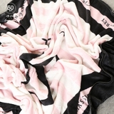 潮牌浴巾 珊瑚绒薄款空调毯 沙滩毯 沙发毯  粉色条纹130*160