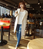 韩国正品代购春季韩版OL通勤纯色一粒扣茧型中长款西装外套女