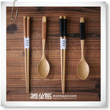 杂公馆 热卖创意日式ZAKKA风餐具套装原木绕线木勺子木筷子满包邮