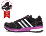 2016促销透气Adidas阿迪达斯女子网面黑白跑步鞋新款系带专柜正品