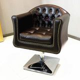 新款复古金属系美发椅子 豪华剪发椅子 高档理发椅子 欧式美发椅