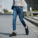 夏季薄款小脚牛仔裤男弹力修身型韩版有弹性铅笔裤男裤青年长裤潮