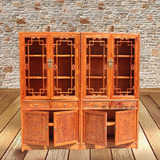 全实木书柜自由组合带门明清仿古典中式书房家具榆木高柜子储物柜