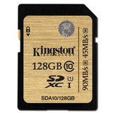 金士顿SDA10高速class10 SD卡 读90M/S写45MB SDXC相机内存卡128g