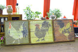 美式乡村风格浓郁麻布公鸡装饰画油画无框画壁饰酒吧咖啡厅装饰画