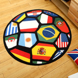 港龙地毯 茶几客厅卧室书房现代时尚世界杯足球迷创意圆形地毯