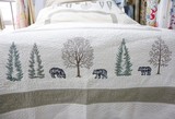 外贸原单美国单高端刺绣水洗绗缝床盖精致刺绣外贸床罩床盖