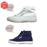 SUPERGA2095韩国正品代购白色深蓝高帮鞋帆布鞋内增高3CM专柜特价