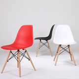 宜家椅子白时尚简约靠背塑料餐椅成人凳子现代实木创意家用电脑椅