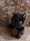 日本进口高级小猫咪娃娃黑猫毛绒玩具公仔送女友情人女生礼品