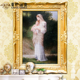 纯手绘古典欧式人物油画天使圣母布格罗客厅玄关有框壁画装饰画